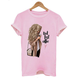CZCCWD Women Clothes 2019 Summer Thin Section T Shirt But First Coffee Harajuku Letter Printed Tshirt Leisure Streetwear T-shirt